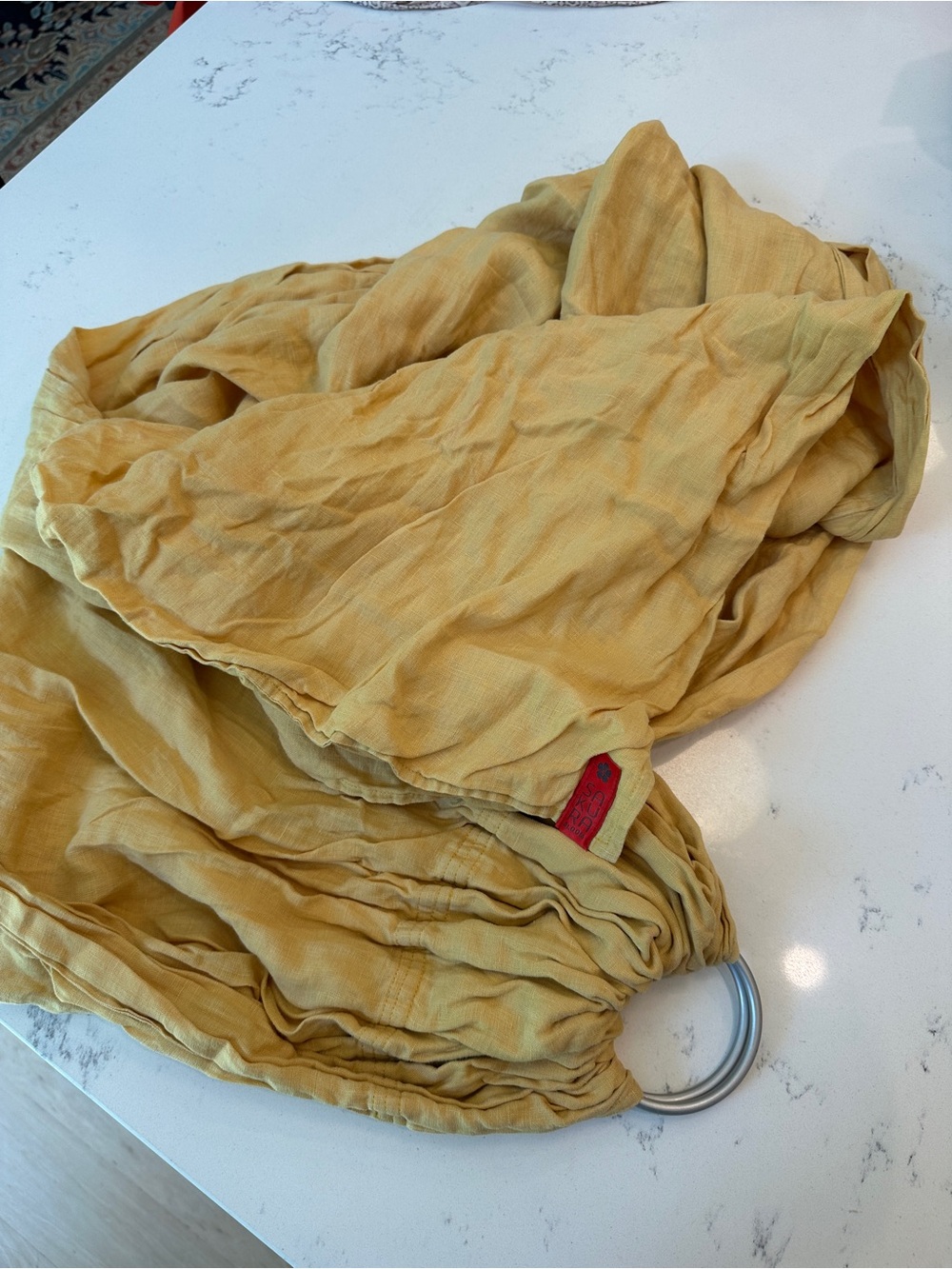 Sakura Bloom Marigold Yellow Linen Ring Sling